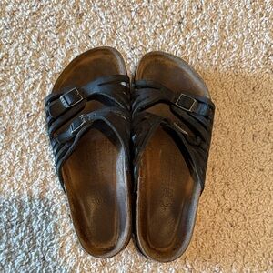 Birkenstock Women's Black Leather Strappy Sandals